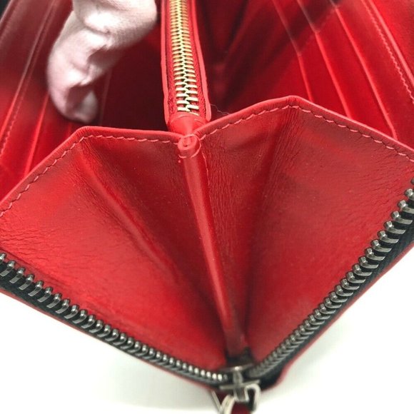 Christian Louboutin Panettone Spike studs Zip Around Long Wallet Leather Black - Picture 4 of 14